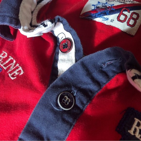 Red Marine t-shirt patch size S XS red, blue, white retro - Picture 5 of 12